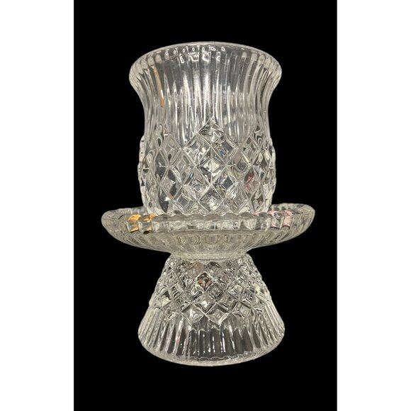 90s PartyLite Williamsburg 4.5" Glass Candle Stick or Votive Holder Set of 2 VTG - Picture 7 of 9